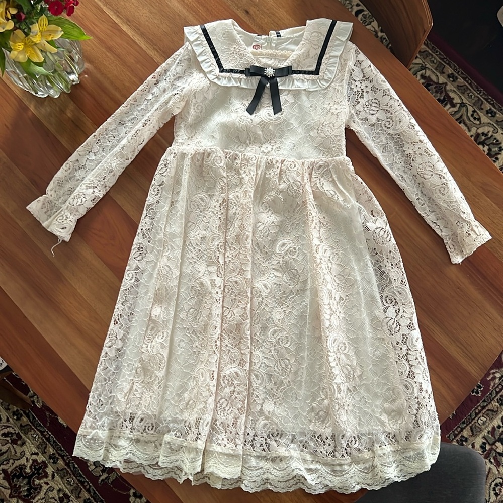 Girls Lace Vintage Boho Dresss